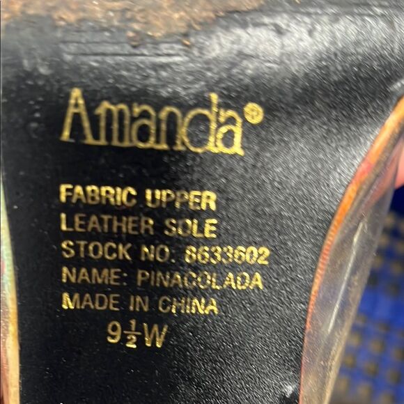 Vibrant Pink and Orange Mules with Ruffled Embellishment - Picture 4 of 4